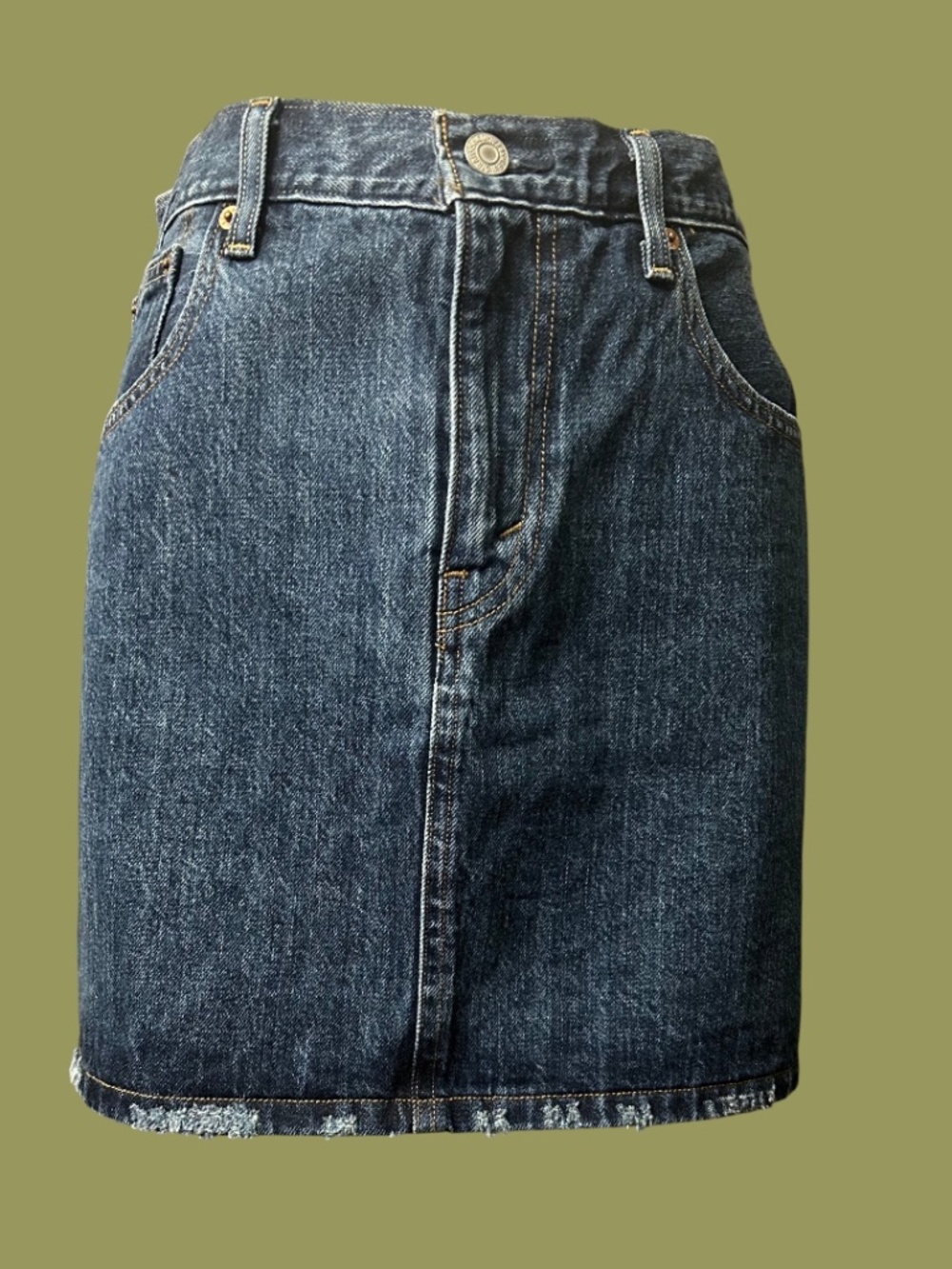 Levi Distressed Denim Mini Skirt